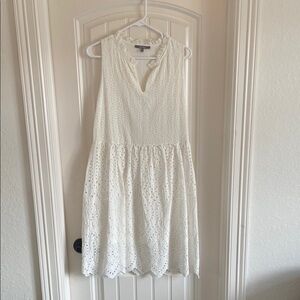 Cream Sleeveless V-Neck Mini Sundress